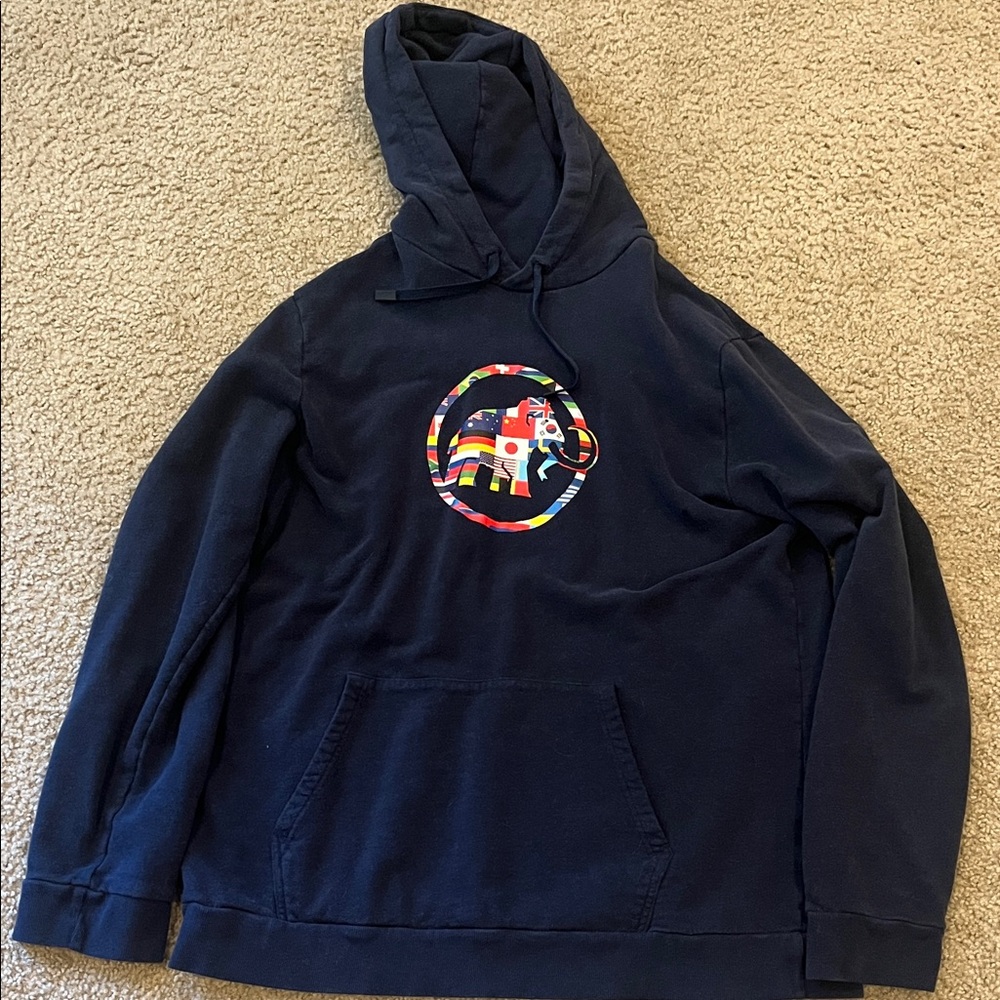 Mammut Dark Blue hoodie with Multicolor Graphic mens XL